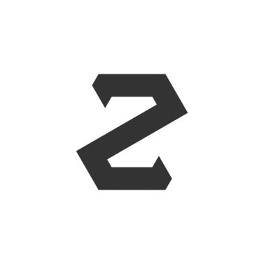 z harfi basit geometri çizgi logo vektörü