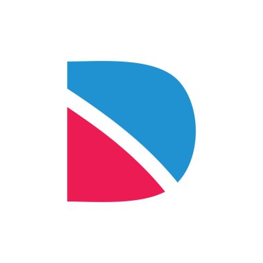 d harfi basit geometrik dilim tasarım vektörü