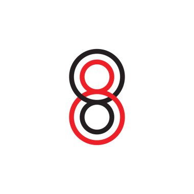 bağlı 8 numaralı daire renkli logo vektörü