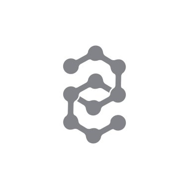 harf cc bağlantılı noktalar çizgi logo vektörü