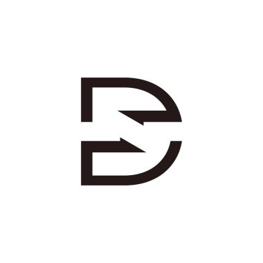 harf ds sembol geometrik ok negatif uzay logo vektörü