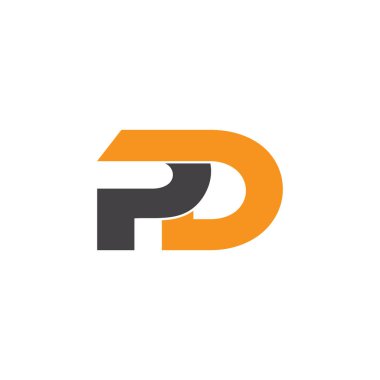 harf pd sembolü bağlı geometrik tasarım logo vektörü