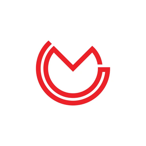 Buchstaben mu einfacher Kreis verknüpfte Linie Logo-Vektor — Stockvektor