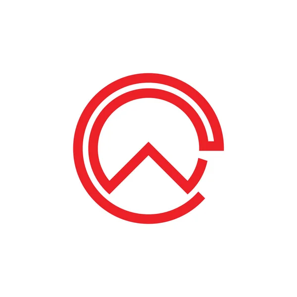 Letras cw simples círculo linkado linha logotipo vetor — Vetor de Stock