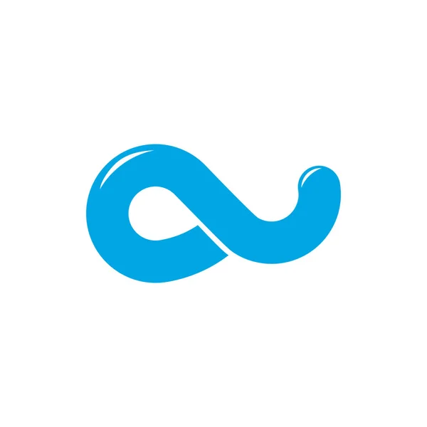 Eenvoudige blauwe watergolven lus logo vector — Stockvector