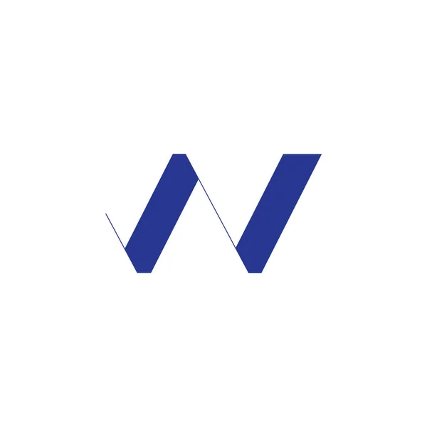 Buchstabe wn einfacher geometrischer Logo-Vektor — Stockvektor