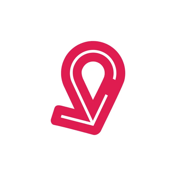 Kreis Pfeil Pin Standort geometrische Linie Logo Vektor — Stockvektor