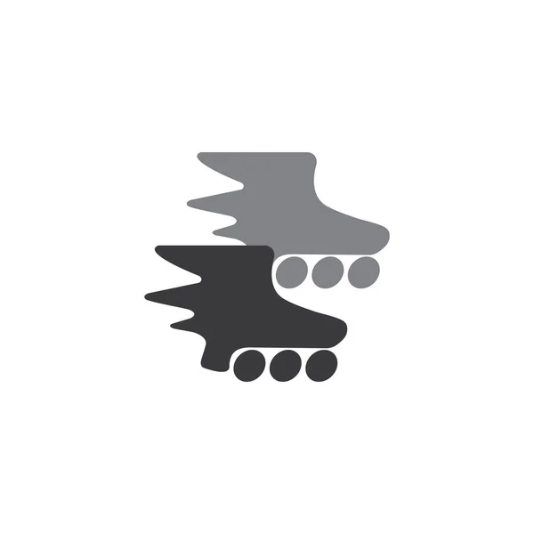 Γρήγορη κίνηση inline skate σύμβολο διάνυσμα λογότυπο — Διανυσματικό Αρχείο