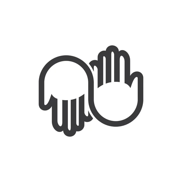 Iki el bakımı yardım simgesi logo vektörü — Stok Vektör