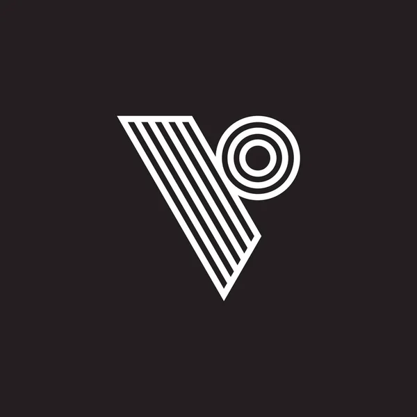 Abstrakte Buchstaben v Kreis Dreieck Streifen Linien Logo Vektor — Stockvektor