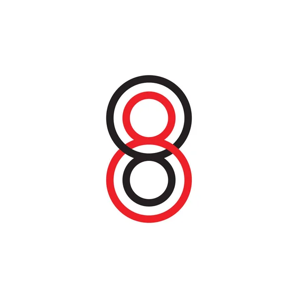 Número vinculado 8 círculo superposición colorido logo vector — Vector de stock