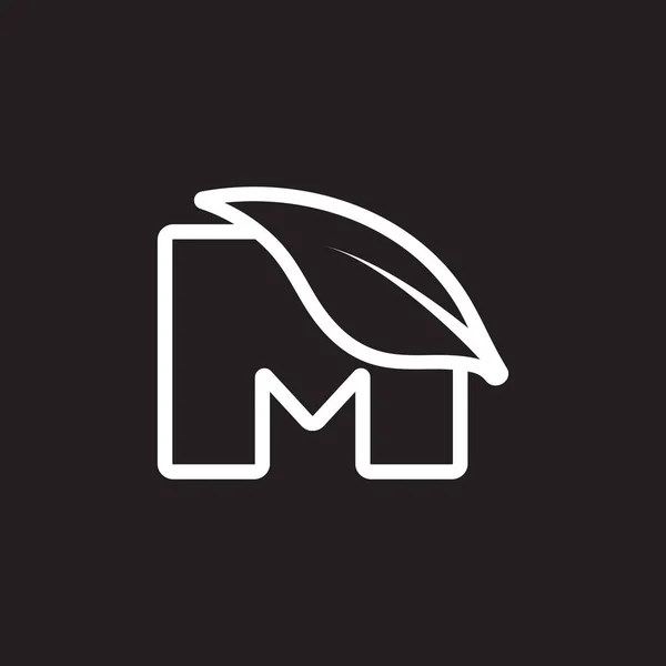 Letter m eenvoudige overlappende blad logo vector — Stockvector