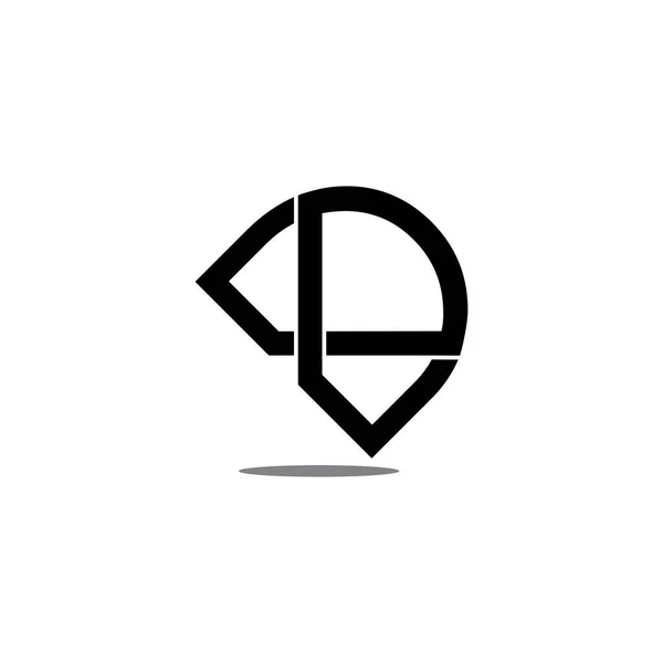 Lettre dk lié chevauchement ligne ombre logo vecteur — Image vectorielle