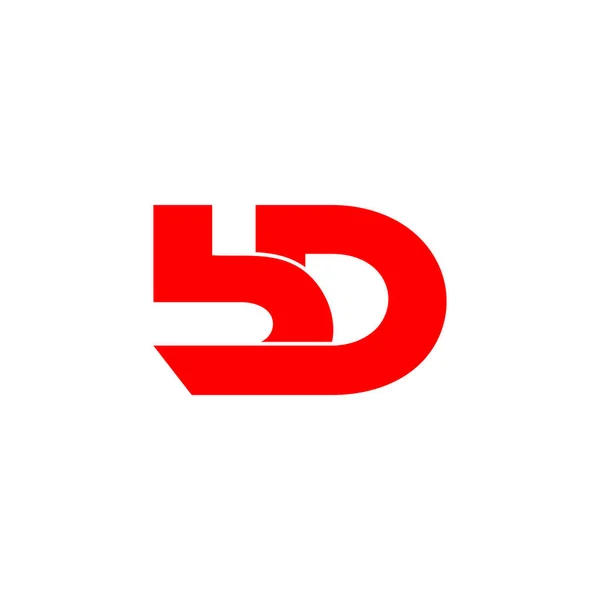 Lettre bd symbole lié géométrique design logo vecteur — Image vectorielle
