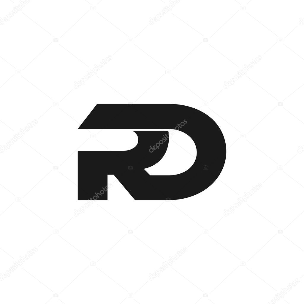 Letter rd symbol linked geometric design logo vector