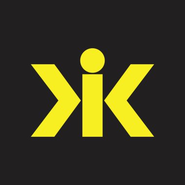 harf kk basit bağlı geometrik logo vektörü