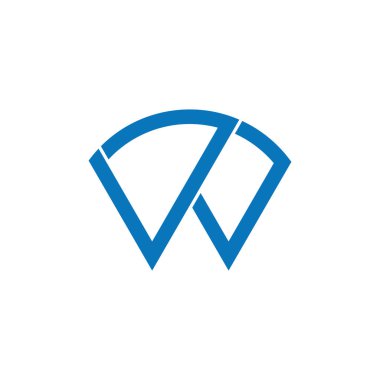 w harfi sanat geometrik logo vektörü
