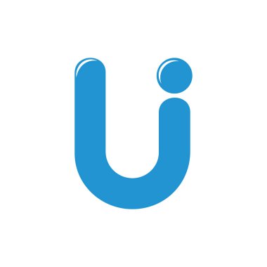 soyut harf u hareketli su logo vektörü