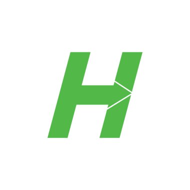 H harfi ok geometrik basit logo vektörü