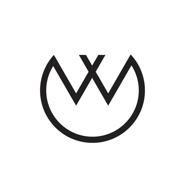 Lettera ow semplice linea geometrica logo vettore — Vettoriale Stock