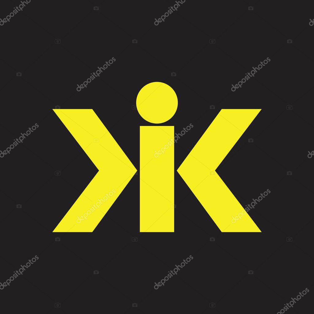 Letter kk simple linked geometric logo vector