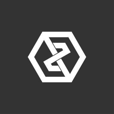 z harfi altıgen logo vektörü