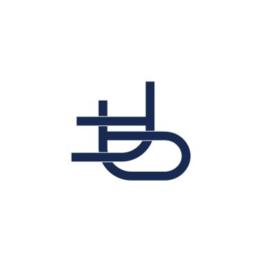 tb harfi bağlı düz üstüste dizayn sembolü logo vektörü