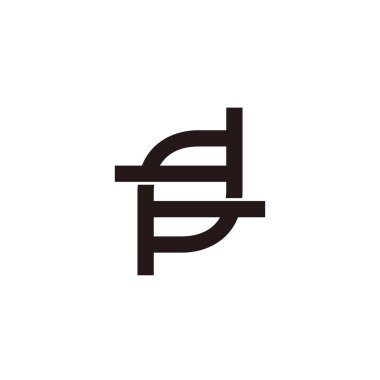 harf basit geometrik negatif uzay simgesi logo vektörü