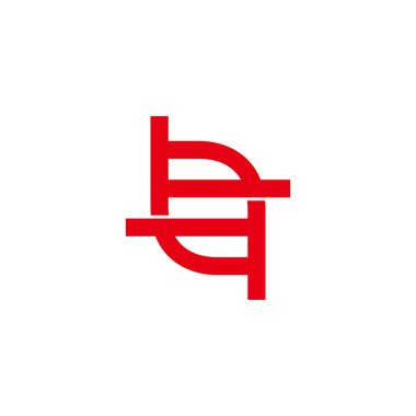 tf harfi sembolü, basit düz bağlı logo vektörü