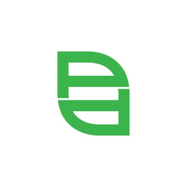 harf pd basit geometrik yaprak sembolü, satır sanat tasarımı logo vektörü