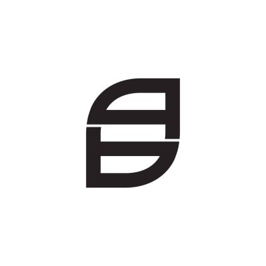 S harfi bq sembolü, geometrik çizgi açık logo vektörü