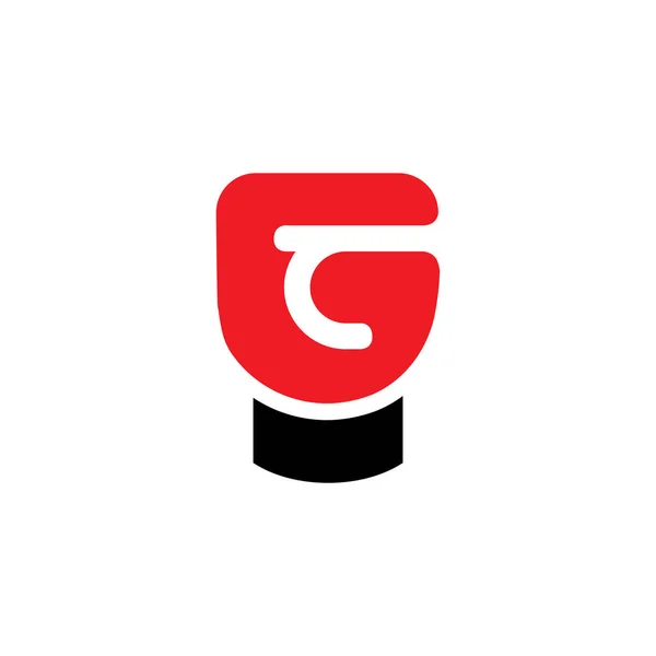Letter g boxing gloves shape logo vector — Stock Vector