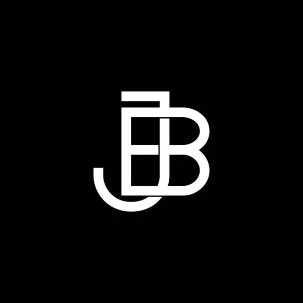 Buchstabe jb Linie überlappende Logo-Vektor — Stockvektor