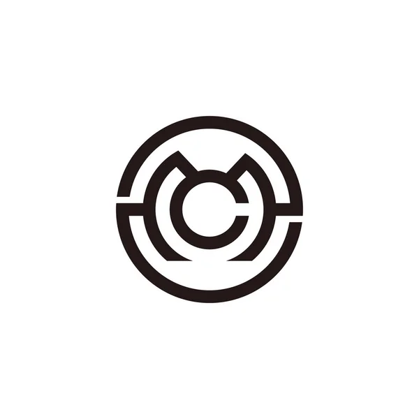 Mc harfi çember geometrik çizgi logo vektörü — Stok Vektör