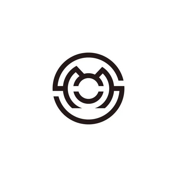 Letter sm symbol circle geometric line logo vector — 스톡 벡터