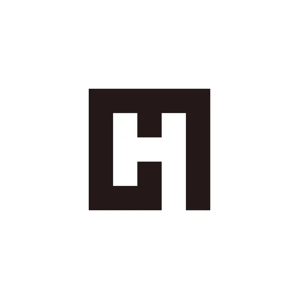 Letter h symbool geometrische vierkante lijn negatieve ruimte ontwerp logo vector — Stockvector