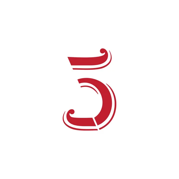 5 numaralı harf sembolü basit eğri tasarım logo vektörü — Stok Vektör