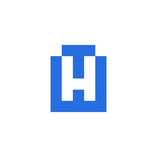 Letter ht symbool eenvoudige geometrische negatieve ruimte logo vector — Stockvector