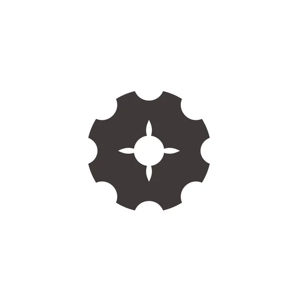 Parlayan çarklı makine sembolü, geometrik tasarım logo vektörü — Stok Vektör