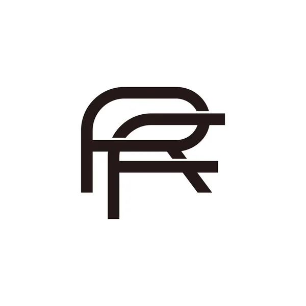 Lettera rf collegato piatto sovrapposizione disegno simbolo logo vettore — Vettoriale Stock