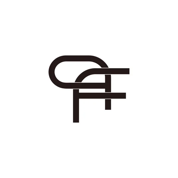 Fq harfi bağlı düz doğrusal tasarım sembolü logo vektörü — Stok Vektör