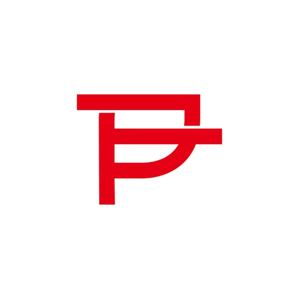 Letter pt symbol simple geometric line logo vector — 스톡 벡터