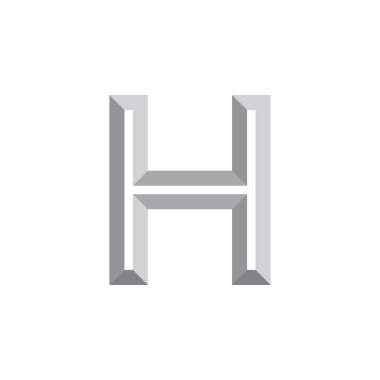 H harfi çizgili 3d gradyan logo vektörü