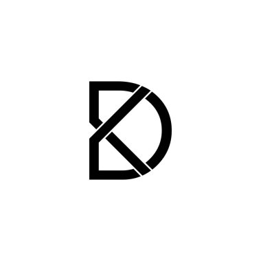 dk harfi basit bağlı çizgi logo vektörü
