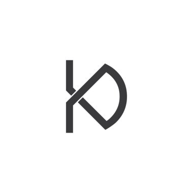 dk harfi basit bağlı çizgi logo vektörü