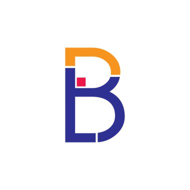 soyut harf br rb geometrik çizgi logo vektörü