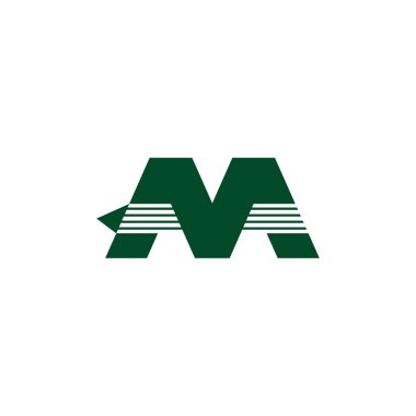 m harf geometrik hızlı ok vektör çizgili