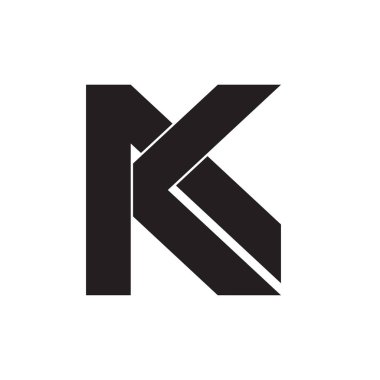 letter ak flat geometric design logo vector clipart