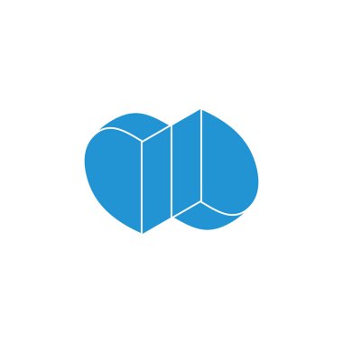 dd harfi düz 3d geometrik logo vektörü