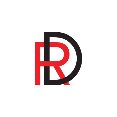 rd harfi bağlı çizgi renkli tasarım vektörü